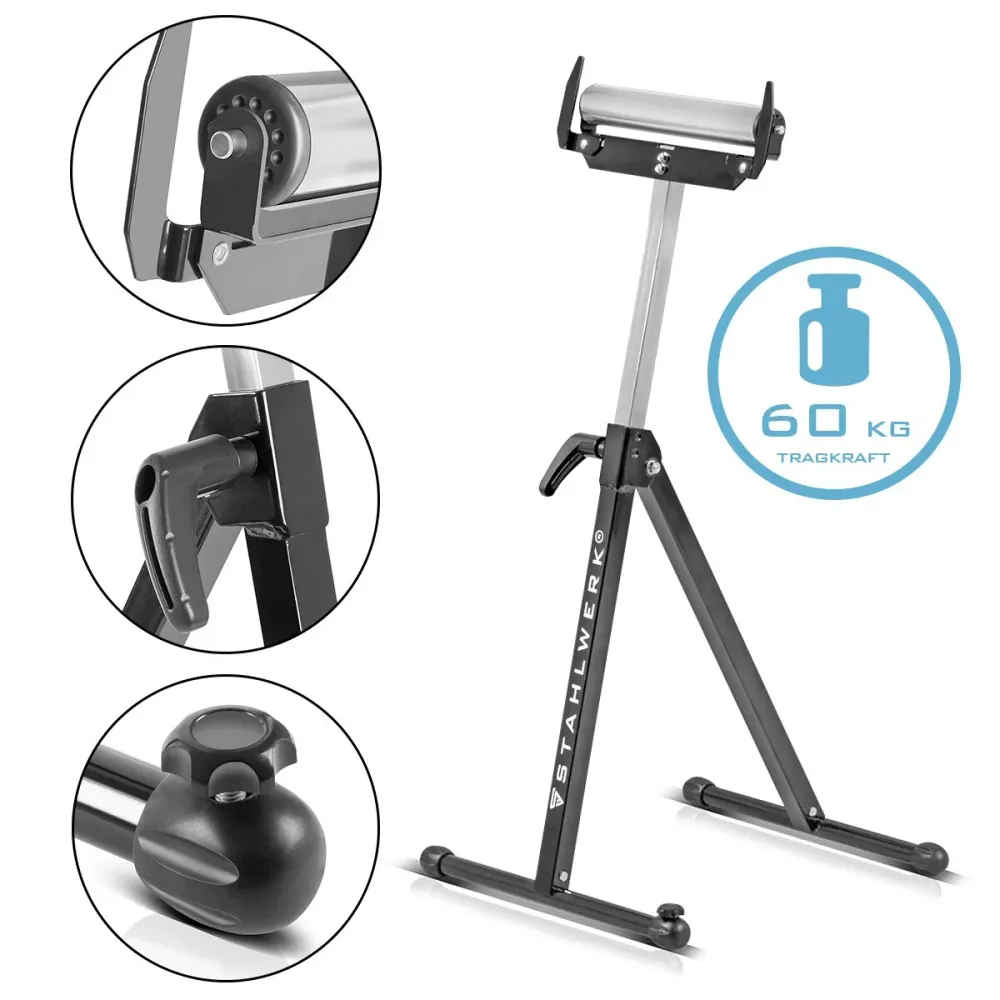 Steelworks Rollerbock RB-1110 St Workbose | Réglable de hauteur de pierre pliante de 720 à 1 100 mm avec une capacité de c...