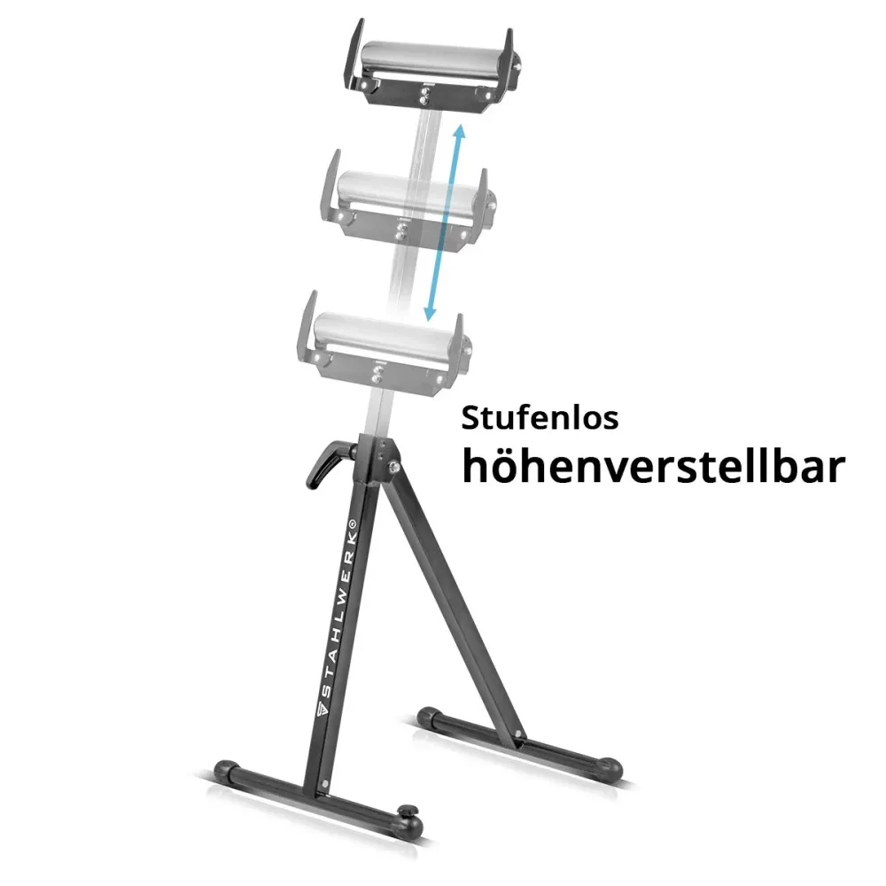Steelworks Rollerbock RB-1110 St Workbose | Réglable de hauteur de pierre pliante de 720 à 1 100 mm avec une capacité de c...