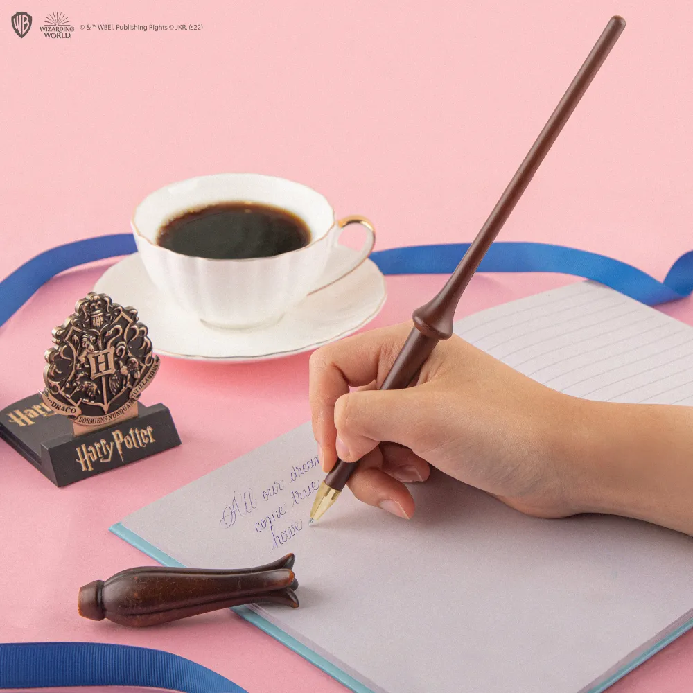 Stylo Baguette Luna Lovegood avec support & Marque-page lenticulaire