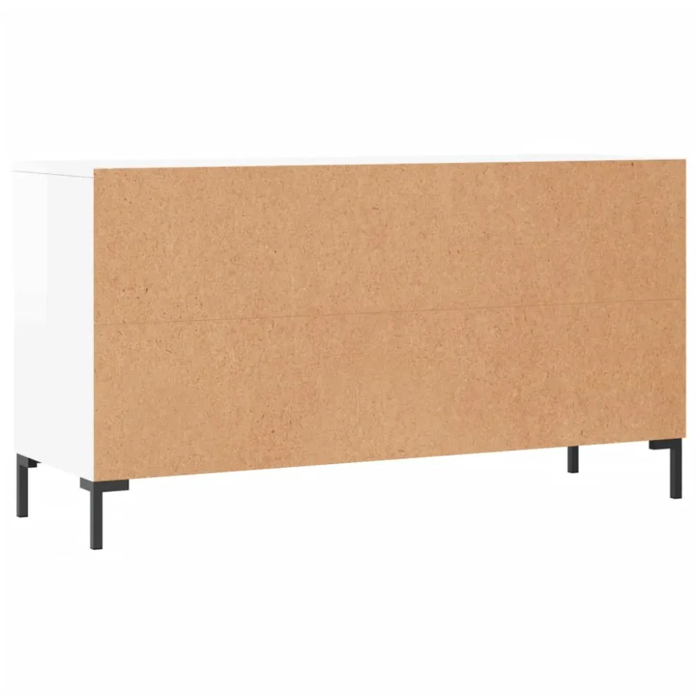 Banc à chaussures bottes commode étagère meuble entrée rangement brillant 102 x 35 x 55 cm bois d'ingénierie blanc 02_0022899