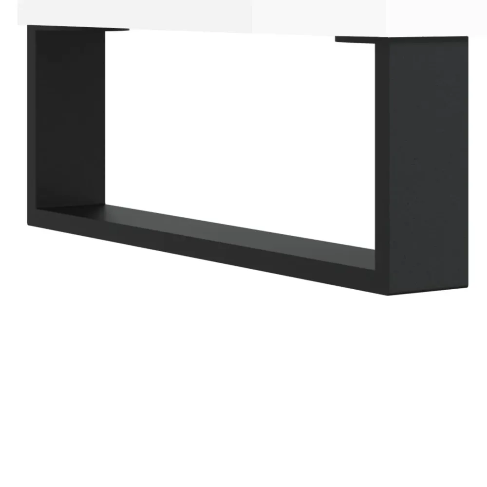 Banc à chaussures bottes commode étagère meuble entrée rangement brillant 102 x 35 x 55 cm bois d'ingénierie blanc 02_0022897