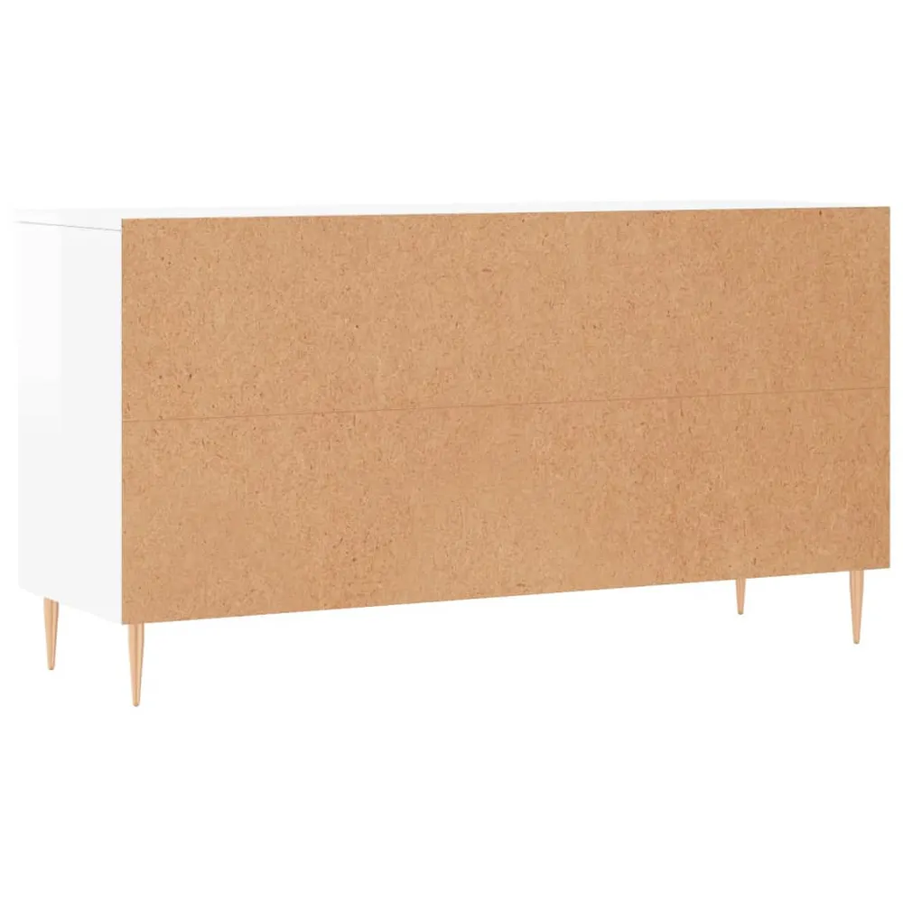 Banc à chaussures bottes commode étagère meuble entrée rangement brillant 102 x 35 x 55 cm bois d'ingénierie blanc 02_0022896