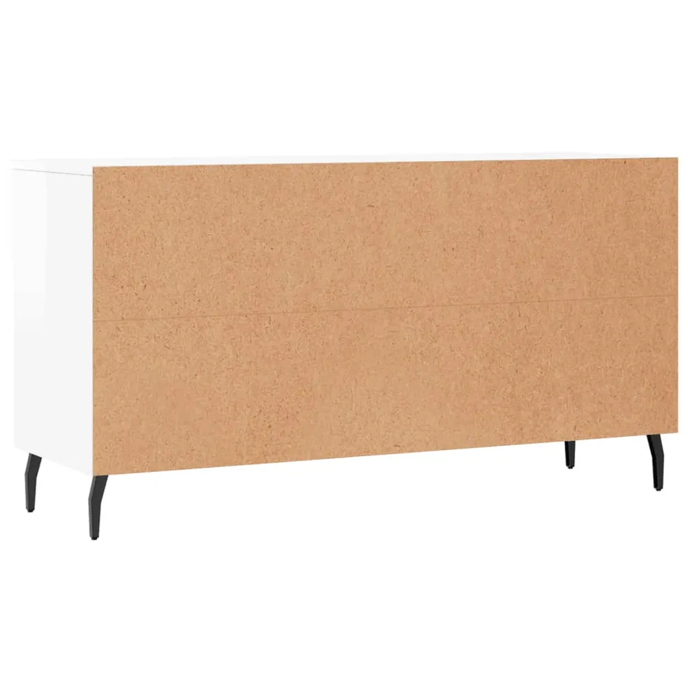 Banc à chaussures bottes commode étagère meuble entrée rangement brillant 102 x 35 x 55 cm bois d'ingénierie blanc 02_0022898