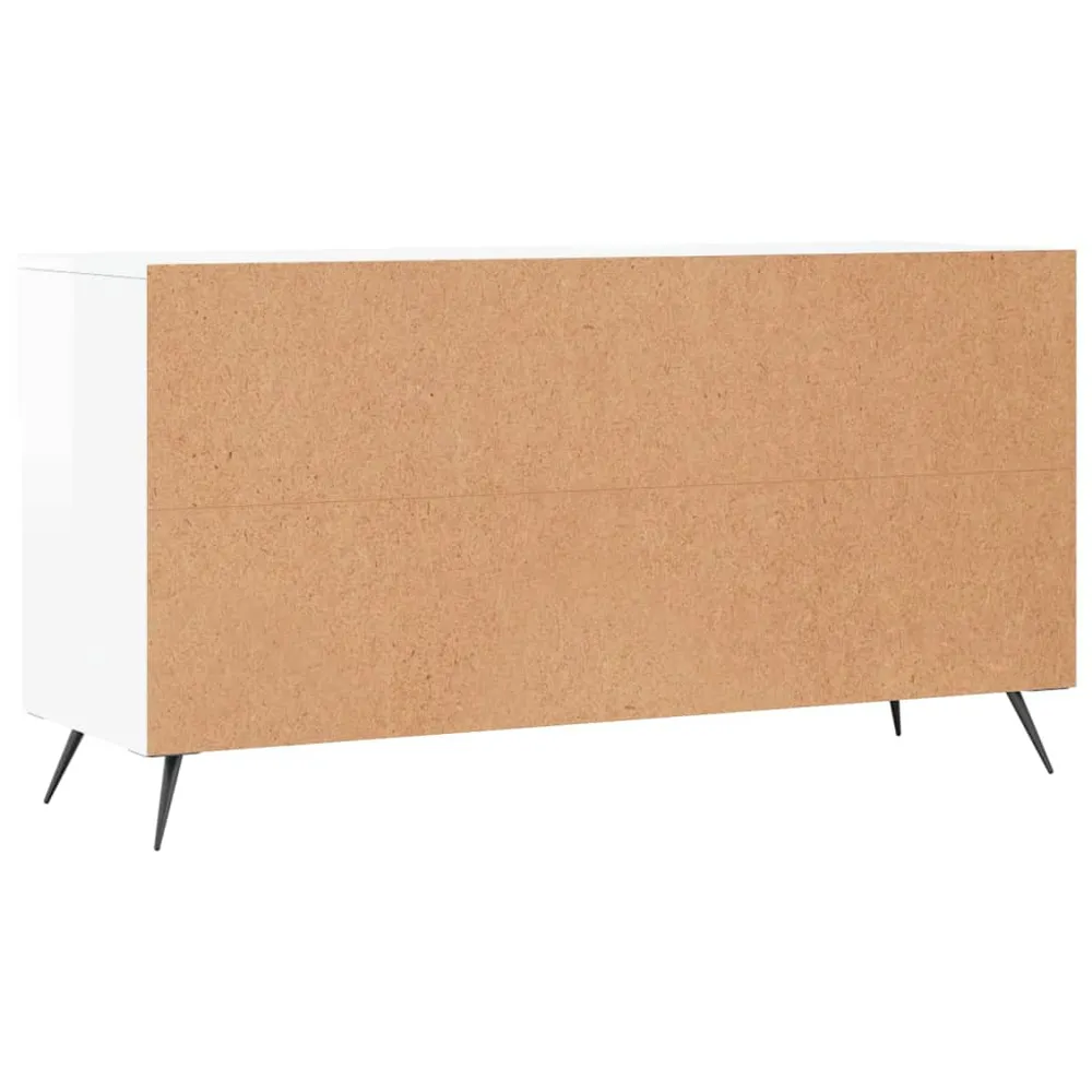 Banc à chaussures bottes commode étagère meuble entrée rangement brillant 102 x 35 x 55 cm bois d'ingénierie blanc 02_0022893