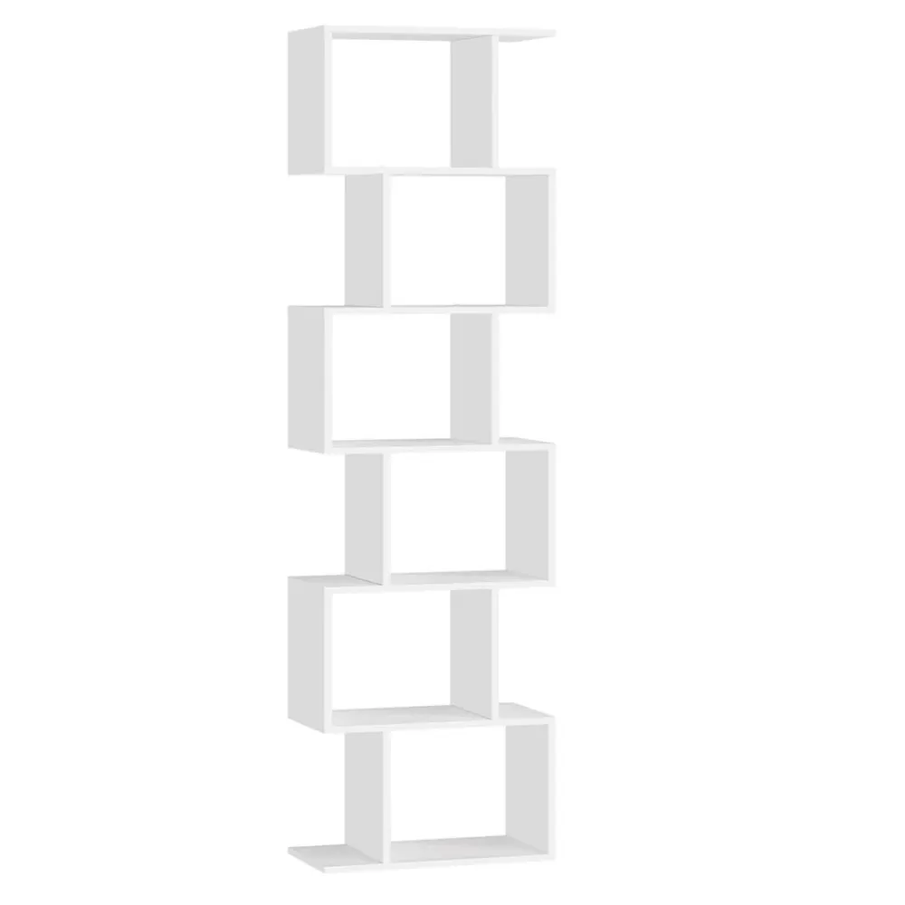 Bibliothèque contemporain étagère à 6 niveaux 24 x 40 x 191 cm meuble de rangement cloison séparateur pour salon chambre b...