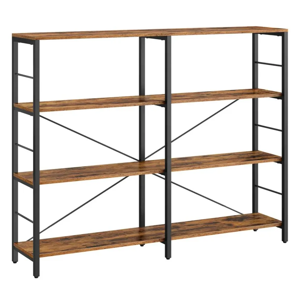 Bibliothèque 6 niveaux étagère de rangement meuble 30 x 120 x 1725 cm style industriel pour salon bureau balcon cuisine ma...