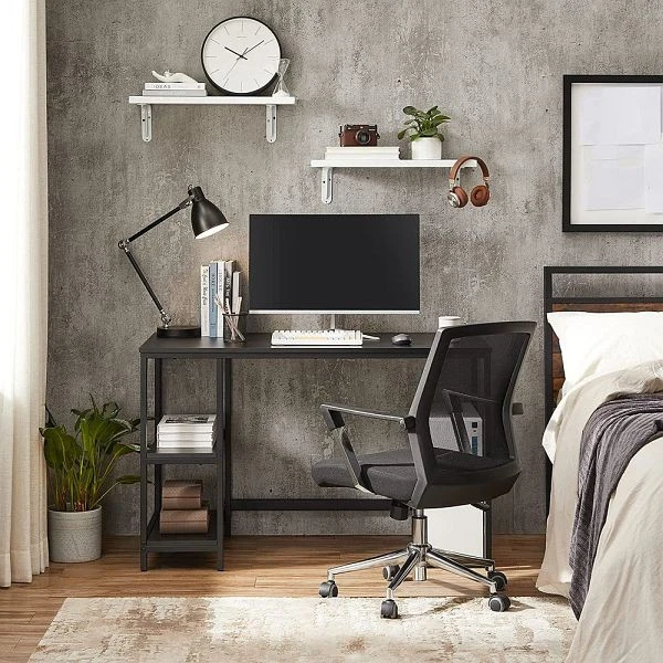 Bureau d'ordinateur VASAGLE avec étagères noir LWD047B16 se procurer à bas prix