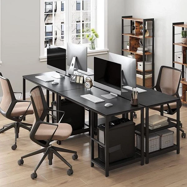 Bureau d'ordinateur VASAGLE avec étagères noir LWD047B16 se procurer à bas prix