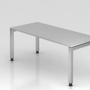 Bureau Hammerbacher pied en U carré 180x80cm gris forme rectangulaire plateau flottant VJS19/5/S acquérir à bas prix