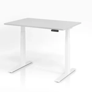 Bureau Hammerbacher XDKB12 120 x 80 cm plateau : gris épaisseur 25 mm chant dense en ABS forme rectangulaire blanc VXDKB12...