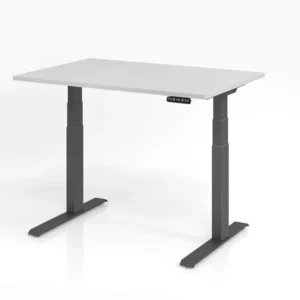 Bureau Hammerbacher XDKB12 120 x 80 cm plateau : gris épaisseur 25 mm chant épais en ABS forme rectangulaire graphite VXDK...