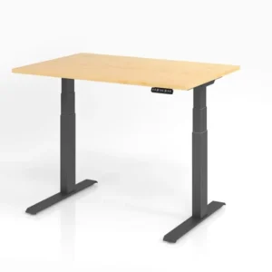 Bureau Hammerbacher XDKB12 120 x 80 cm plateau : érable épaisseur 25 mm chant épais en ABS forme rectangulaire graphite VX...