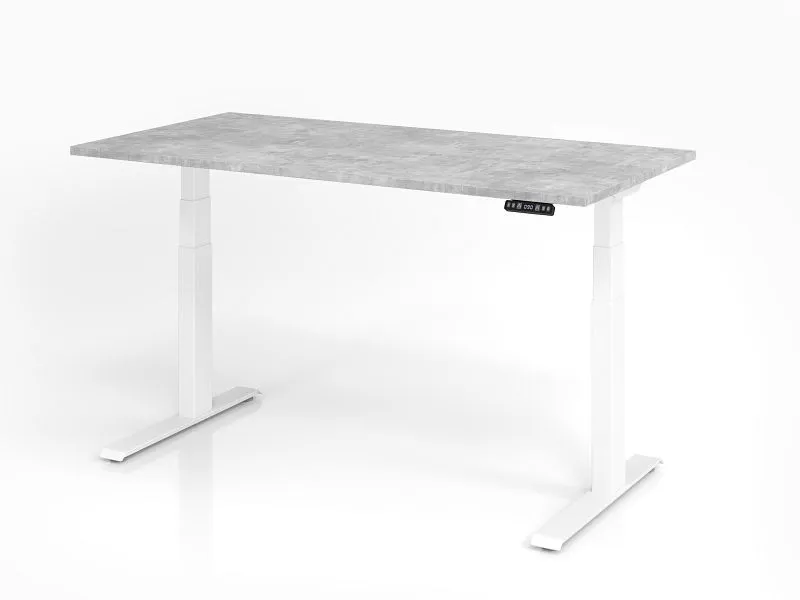 Bureau Hammerbacher XDKB16 160 x 80 cm plateau : béton épaisseur 25 mm chant épais en ABS forme rectangulaire blanc VXDKB1...
