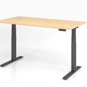 Bureau Hammerbacher XDKB16 160 x 80 cm plateau : érable épaisseur 25 mm chant épais en ABS forme rectangulaire graphite VX...