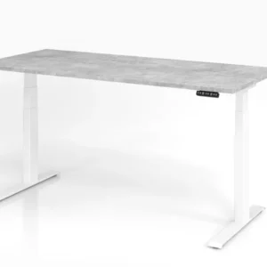 Bureau Hammerbacher XDKB19 180 x 80 cm plateau : béton épaisseur 25 mm chant compact en ABS forme rectangulaire blanc VXDK...