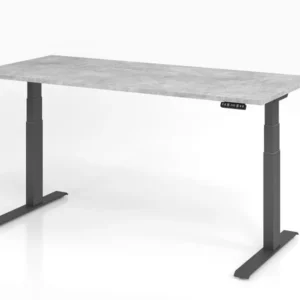 Bureau Hammerbacher XDKB19 180 x 80 cm plateau : béton épaisseur 25 mm chant épais en ABS forme rectangulaire graphite VXD...