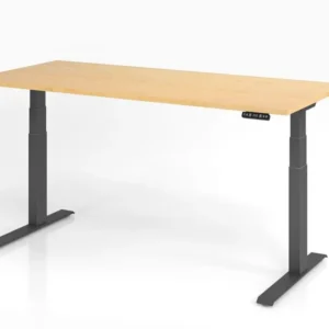 Bureau Hammerbacher XDKB19 180 x 80 cm plateau : érable épaisseur 25 mm chant épais en ABS forme rectangulaire graphite VX...