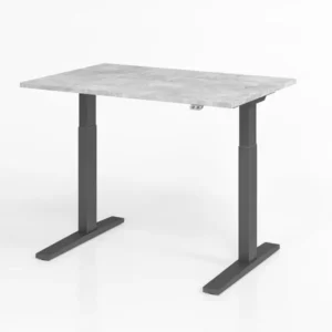 Bureau Hammerbacher XMKA12 120 x 80 cm plateau : béton épaisseur 25 mm chant épais en ABS forme rectangulaire graphite VXM...