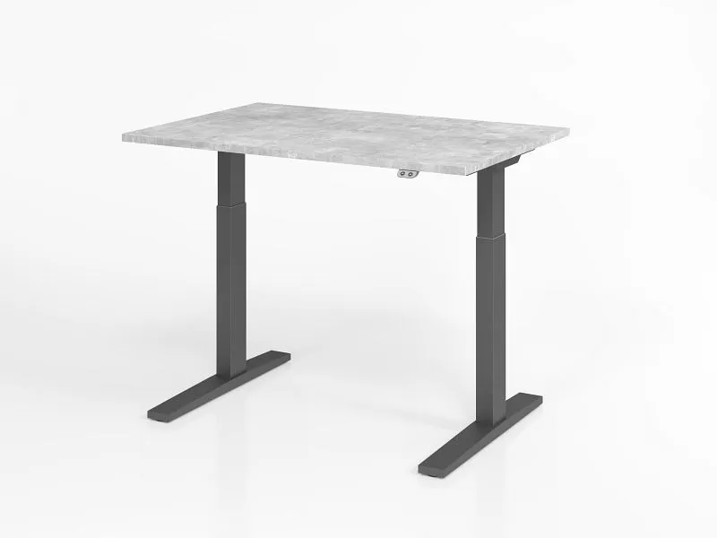 Bureau Hammerbacher XMKA12 120 x 80 cm plateau : béton épaisseur 25 mm chant épais en ABS forme rectangulaire graphite VXM...