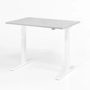 Bureau Hammerbacher XMKA12 120 x 80 cm plateau : gris épaisseur 25 mm chant solide en ABS forme rectangulaire blanc VXMKA1...