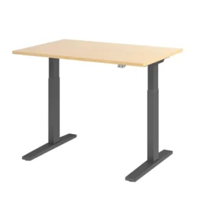 Bureau Hammerbacher XMKA12 120 x 80 cm plateau : érable épaisseur 25 mm chant compact en ABS forme rectangulaire graphite...