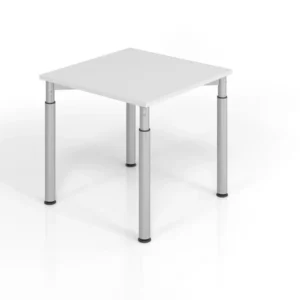 Bureau Hammerbacher YS08 80 x 80 cm plateau : gris épaisseur 25 mm chant dense en ABS forme rectangulaire argent VYS08/5/S...