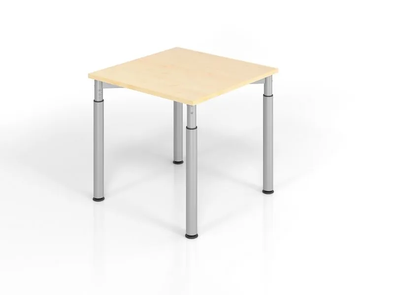 Bureau Hammerbacher YS08 80 x 80 cm plateau : érable épaisseur 25 mm chant épais en ABS forme rectangulaire argent VYS08/3...