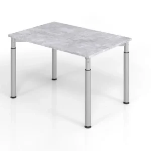 Bureau Hammerbacher YS12 120 x 80 cm plateau : béton épaisseur 25 mm chant épais en ABS forme rectangulaire argent VYS12/M...