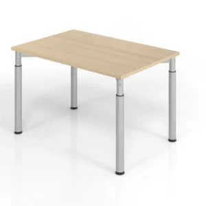 Bureau Hammerbacher YS12 120 x 80 cm plateau : chêne épaisseur 25 mm chant dense en ABS forme rectangulaire argent VYS12/E...