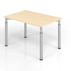 Bureau Hammerbacher YS12 120 x 80 cm plateau : érable épaisseur 25 mm chant fort en ABS forme rectangulaire argent VYS12/3...