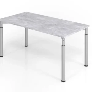 Bureau Hammerbacher YS16 160 x 80 cm plateau : béton épaisseur 25 mm chant solide en ABS forme rectangulaire argent VYS16/...