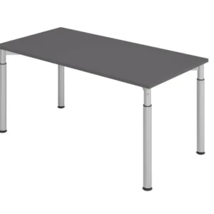 Bureau Hammerbacher YS16 160 x 80 cm plateau : érable épaisseur 25 mm chant épais en ABS forme rectangulaire argent VYS16/...