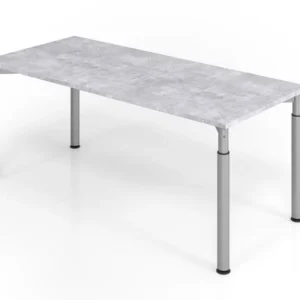 Bureau Hammerbacher YS19 180 x 80 cm plateau : béton épaisseur 25 mm chant dense en ABS forme rectangulaire argent VYS19/M...