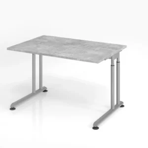 Bureau Hammerbacher ZS12 120 x 80 cm plateau : béton épaisseur 25 mm chant épais en ABS forme rectangulaire argent VZS12/M...