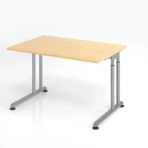 Bureau Hammerbacher ZS12 120 x 80 cm plateau : érable épaisseur 25 mm chant solide en ABS forme rectangulaire argent VZS12...