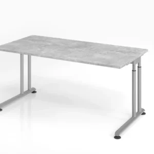 Bureau Hammerbacher ZS16 160 x 80 cm plateau : béton épaisseur 25 mm chant solide en ABS forme rectangulaire argent VZS16/...