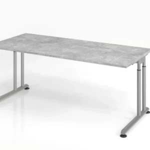 Bureau Hammerbacher ZS19 180 x 80 cm plateau : béton épaisseur 25 mm chant épais en ABS forme rectangulaire argent VZS19/M...