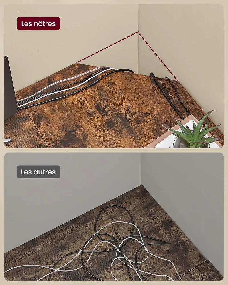 Bureau informatique table d'angle bureau poste de travail avec étagère de rangement table informatique pour maison et bure...