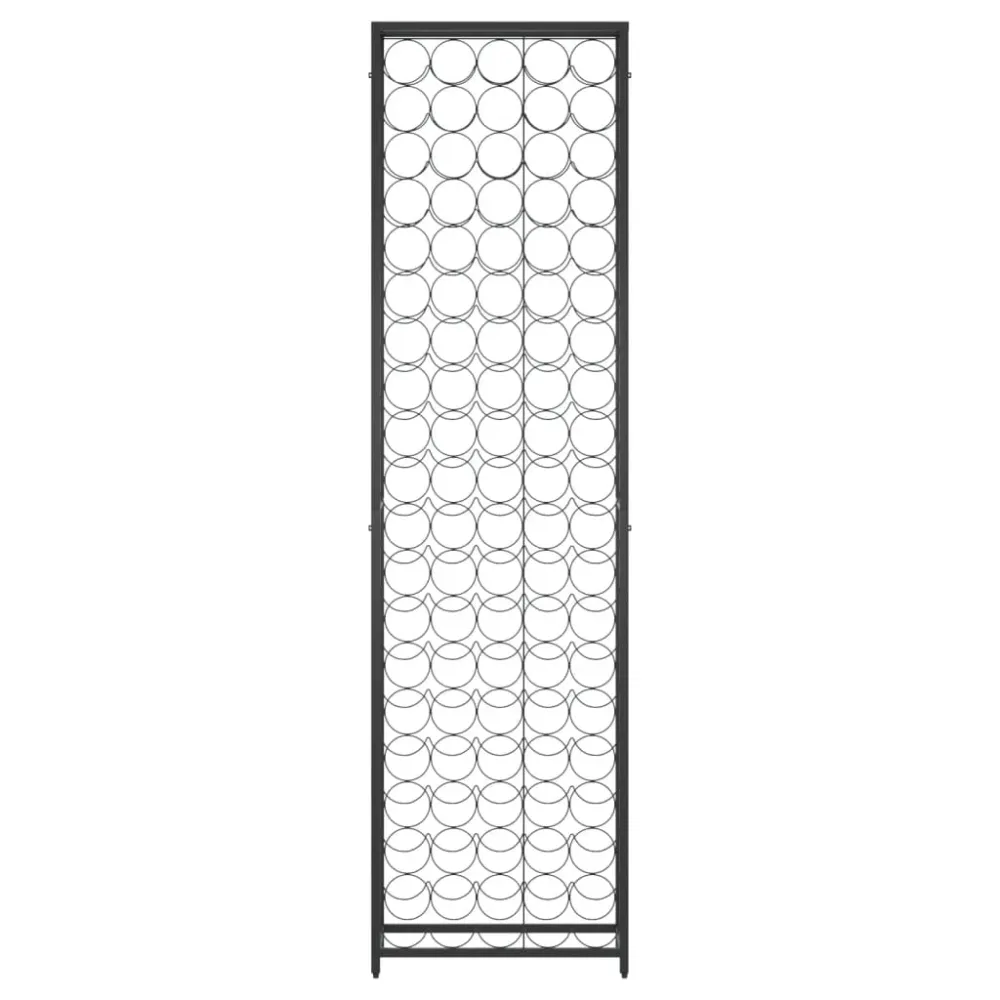 Casier range bouteilles étagère de rangement vin de 95 bouteilles 54 x 18 x 200cm fer forgé noir DEC024281