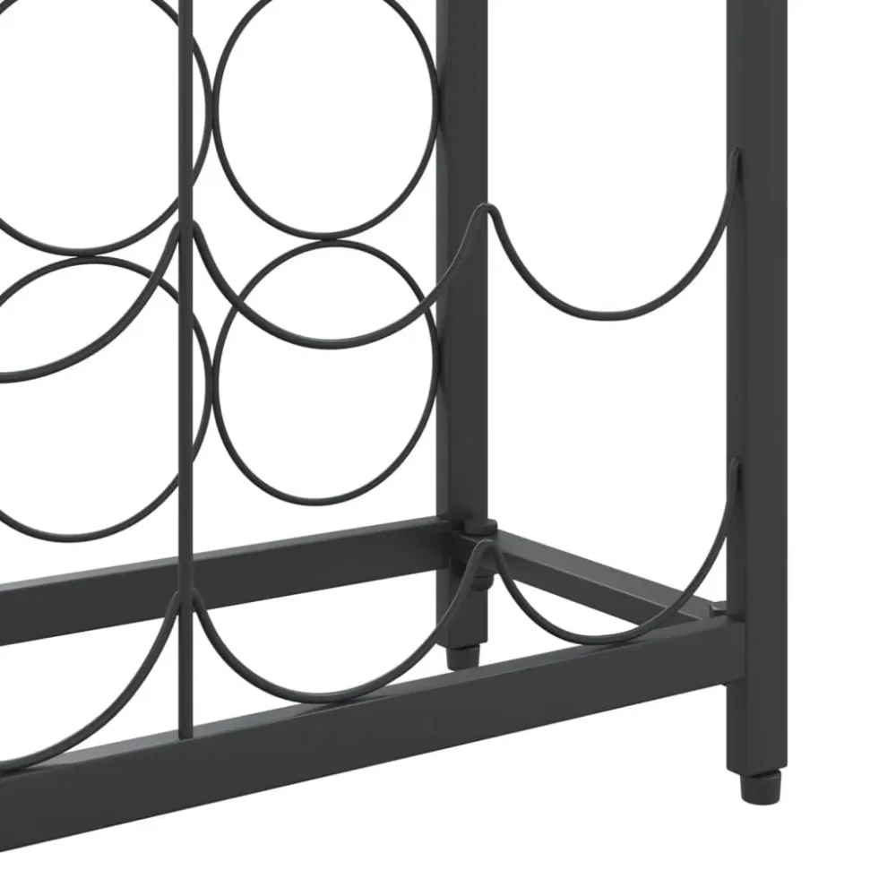 Casier range bouteilles étagère de rangement vin de 95 bouteilles 54 x 18 x 200cm fer forgé noir DEC024281