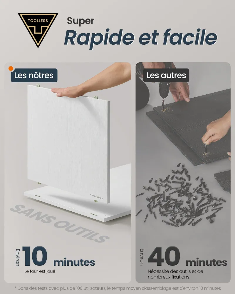 Meuble de rangement étagère bibliothèque 6 compartiments 4 tiroirs en tissu 27 x 83 x 616 cm blanc 12_0006044