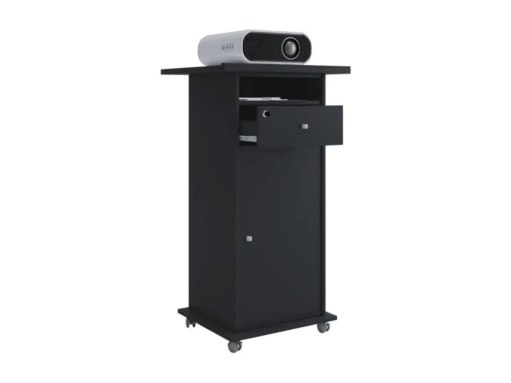 Neta étagère de bureau support pour projecteur 1 porte 1 tiroir noir. Set d'organisation 5 pièces