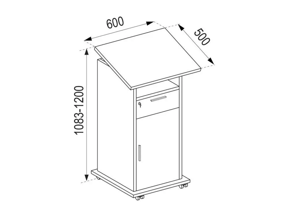 Neta étagère de bureau support pour projecteur 1 porte 1 tiroir noir. Set d'organisation 5 pièces