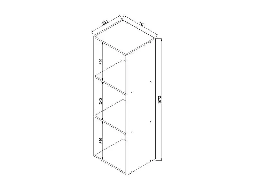 Offas3 étagère de bureau 3 tablettes blanc. avec Ventouses