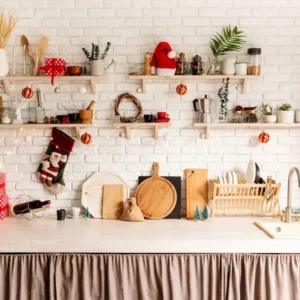 Organisateur Modulable Toile de fond de Noël Décorations d'Étagères de Cuisine BRP11-184