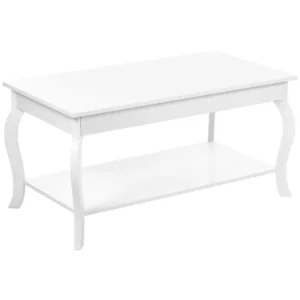 Porte-stylos magnétique Table basse blanche avec étagère HARTFORD