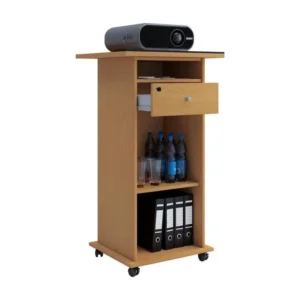 Professionnel Haute Qualité Neta étagère de bureau support pour projecteur 1 tiroir 2 tablettes hêtre décor.