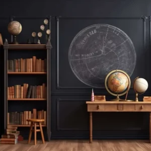 Professionnel Haute Qualité Toile de fond étagère avec globes retour à l'école classe RR6-44