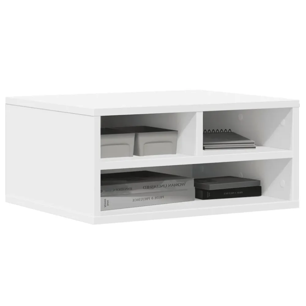 Support d'imprimante table meuble bureau 49 x 40 x 22,5 cm bois d'ingénierie blanc 02_0044736