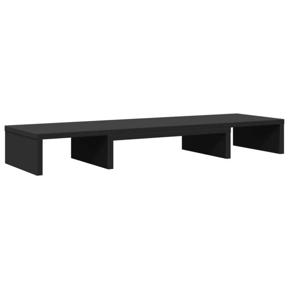 Support de moniteur table meuble bureau élévateur réglable bois d'ingénierie noir 02_0045017